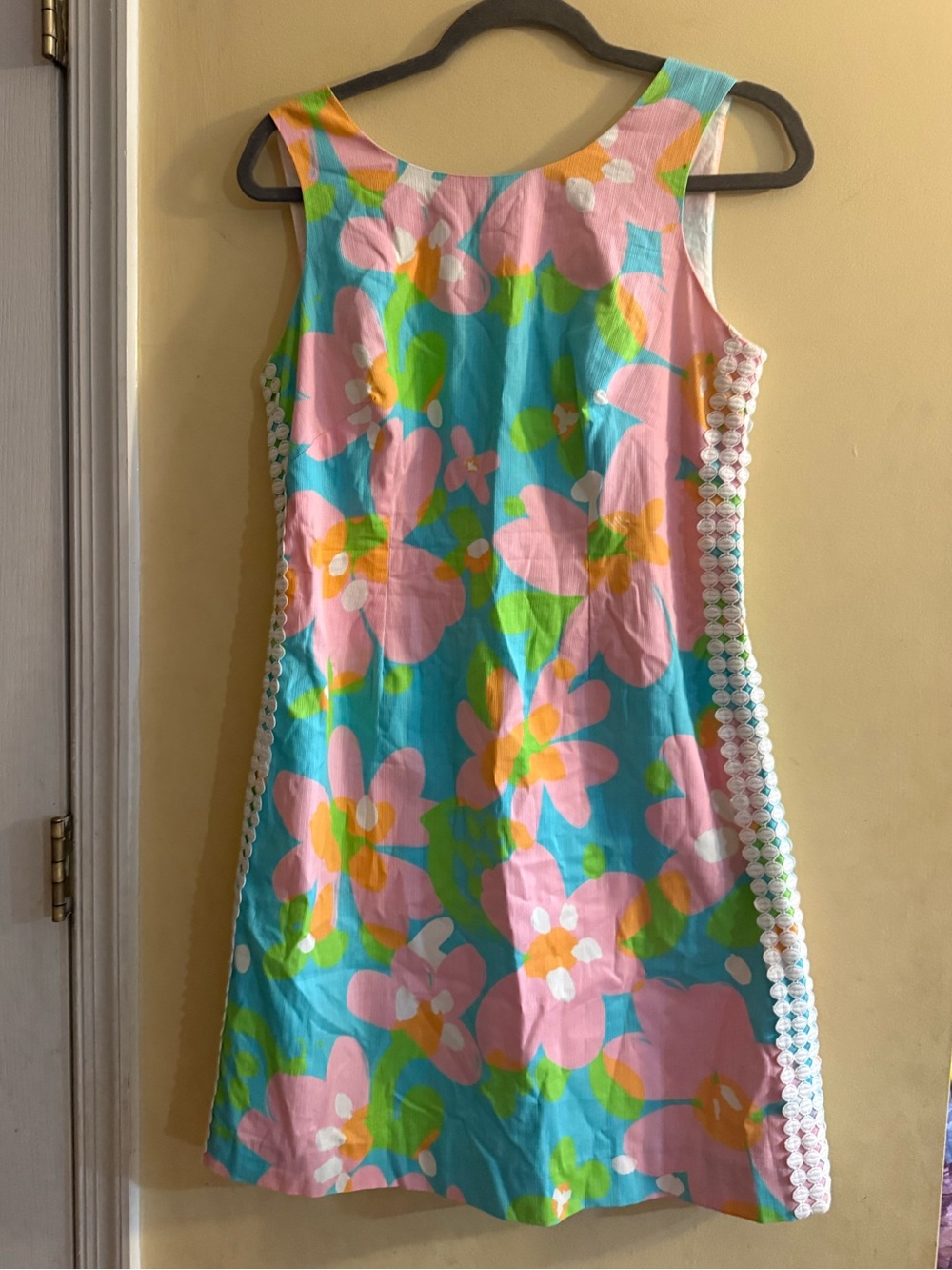 Lilly Pulitzer "Delia" shift dress in the "Shorely Blue Mojo" floral pattern